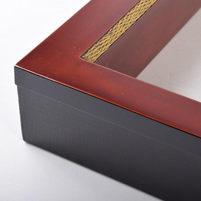 茶道具　輪島塗　塗師　古今青峰作　松葉ちらし　炉縁　共箱　C　7051A