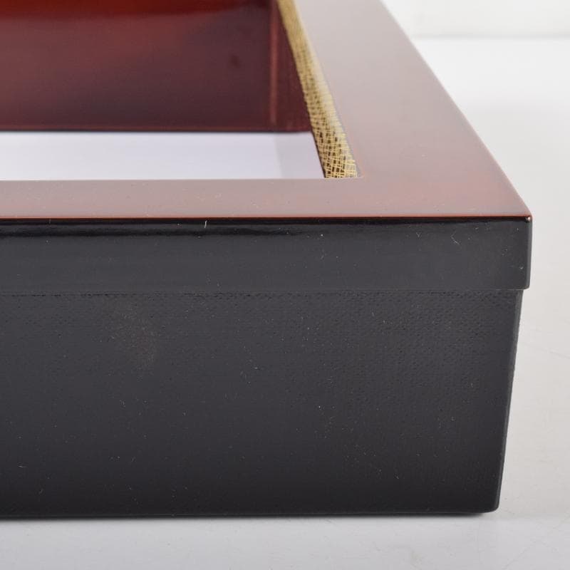 茶道具　輪島塗　塗師　古今青峰作　松葉ちらし　炉縁　共箱　C　7051A