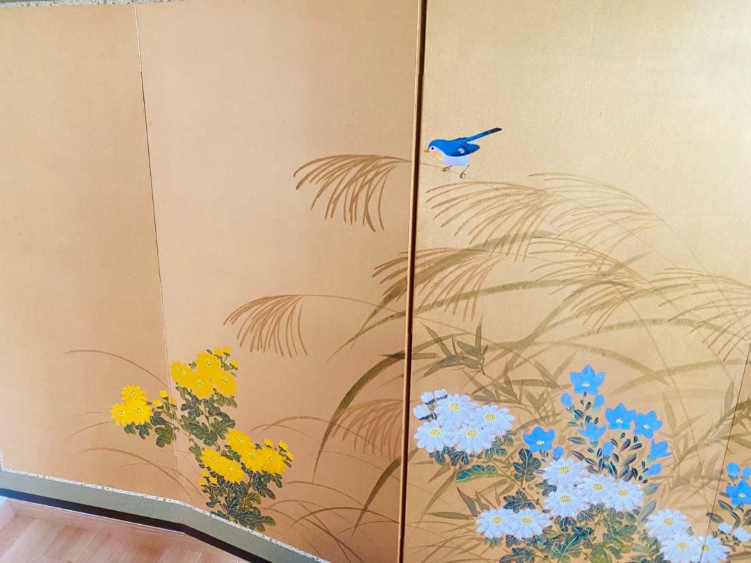 花と蝶の屏風 160cm x 90cm