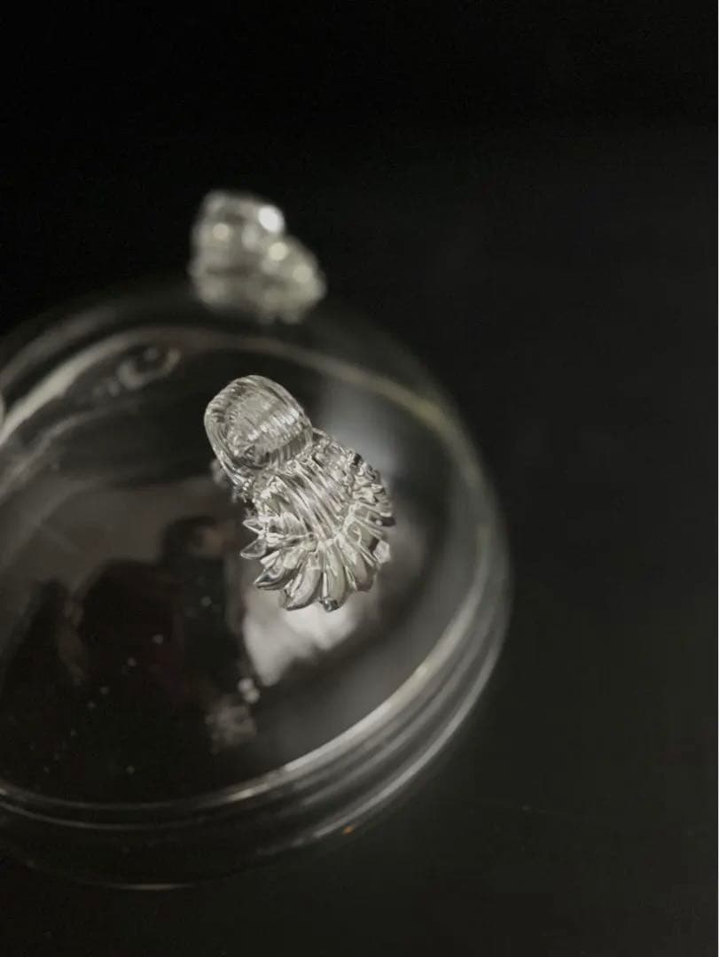 669 骨董 アンティーク 和ガラスの蓋物 菓子器 三つ脚 エッチング 大正期