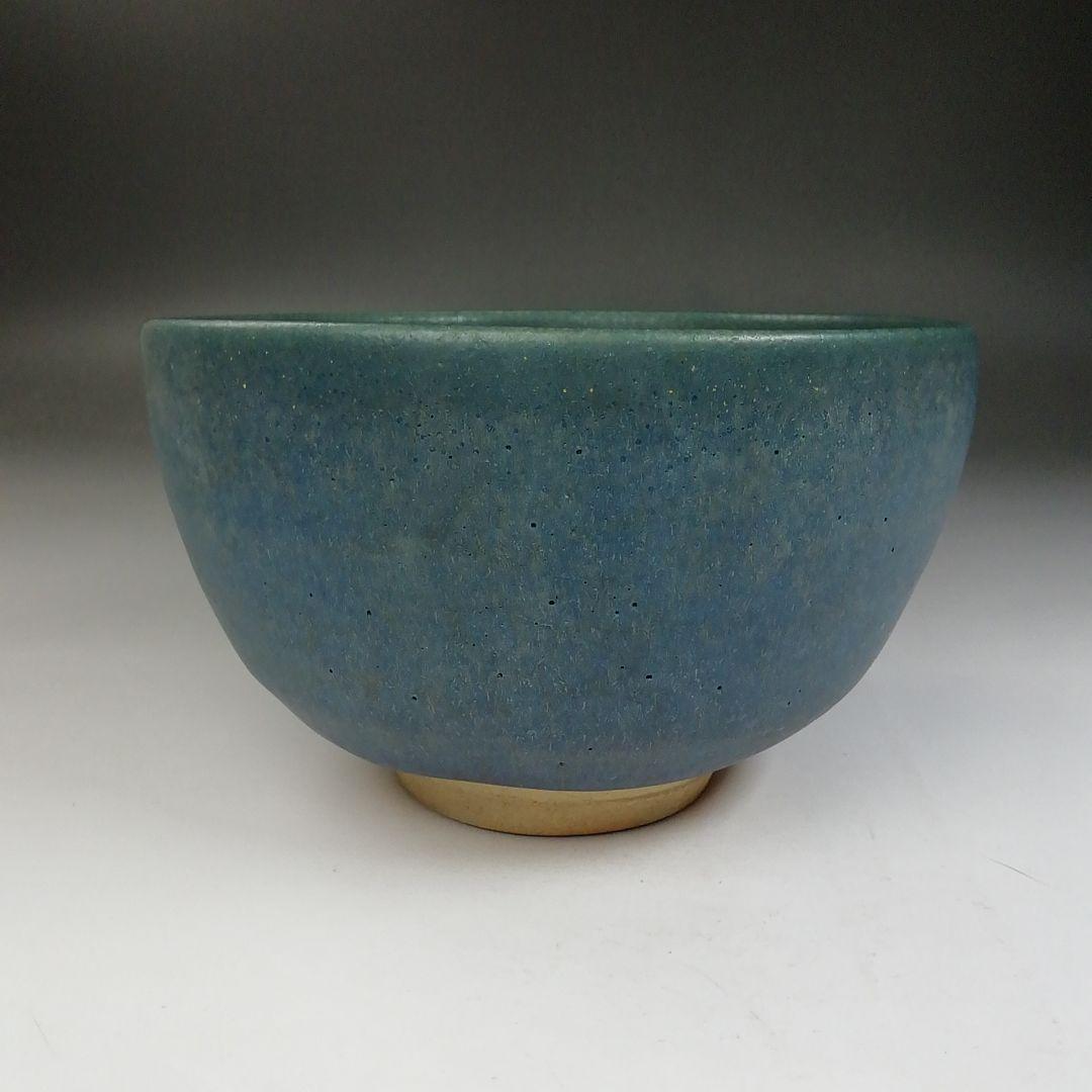 Ｔ７３３　茶碗　『碧釉　茶碗』『谷口良三 造』　共箱　抹茶碗　茶道具