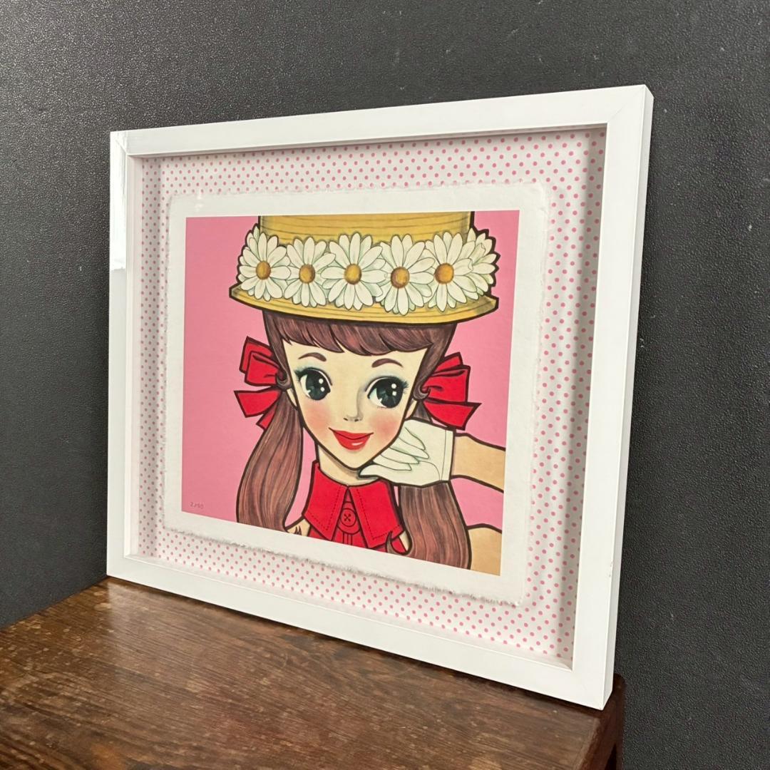 美品 内藤ルネ「ルネガール キャノチェ」版画 限定60点 Kawaii 中原淳一