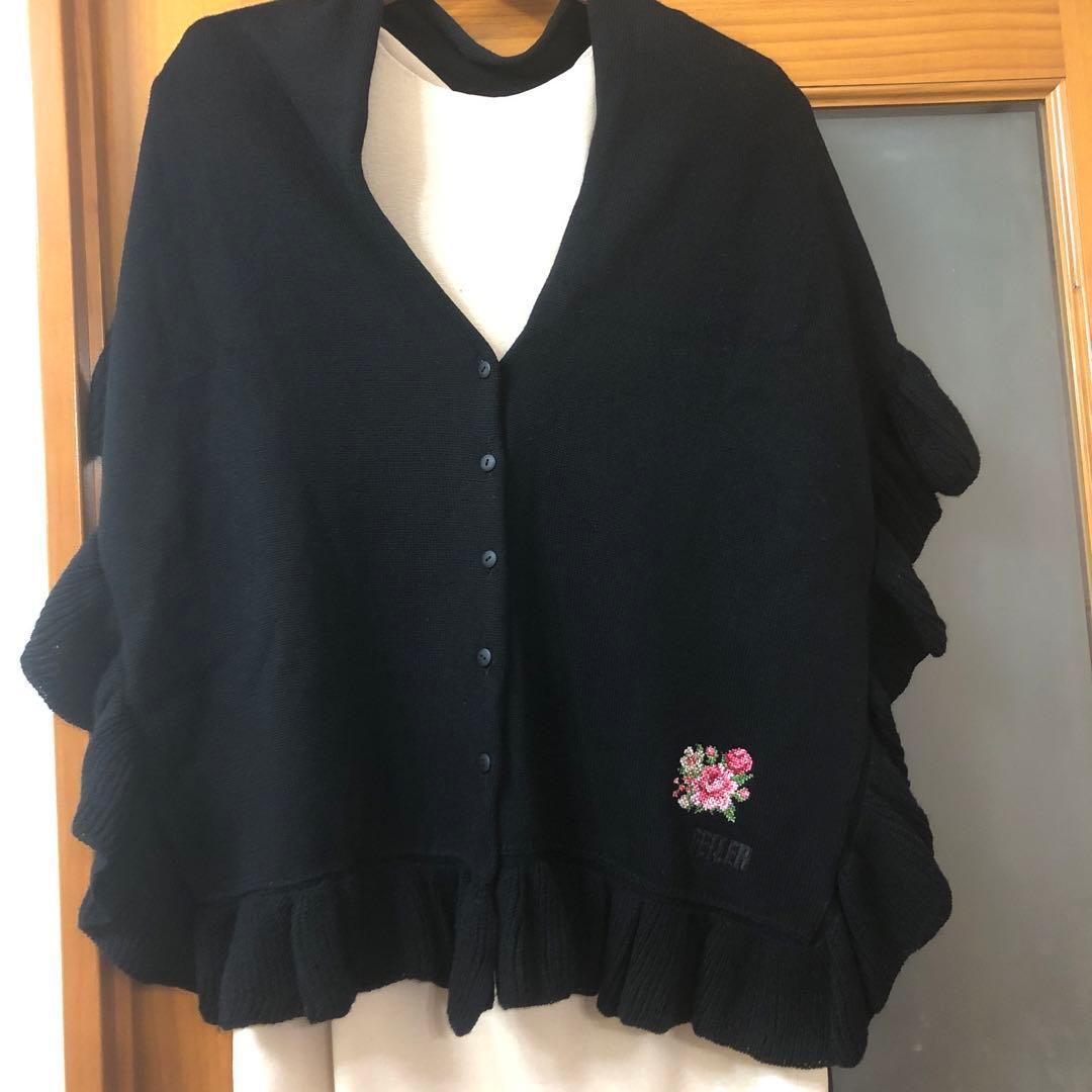 フェイラーストール　マフラー　ポンチョ　肩掛け　膝掛け　刺繍入　未使用