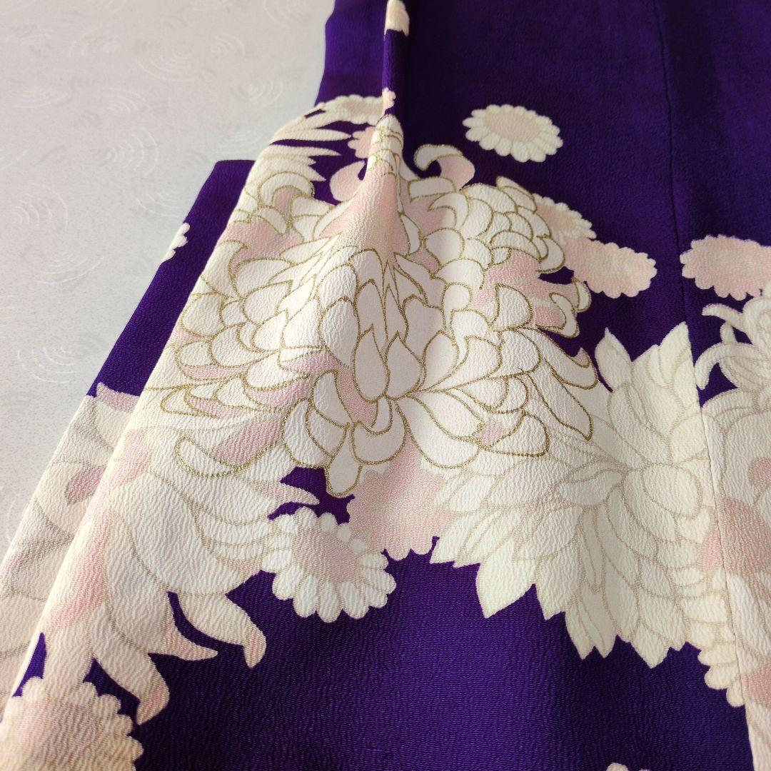 七五三３歳正絹手縫いの被布と巾着のセット（中綿無し）