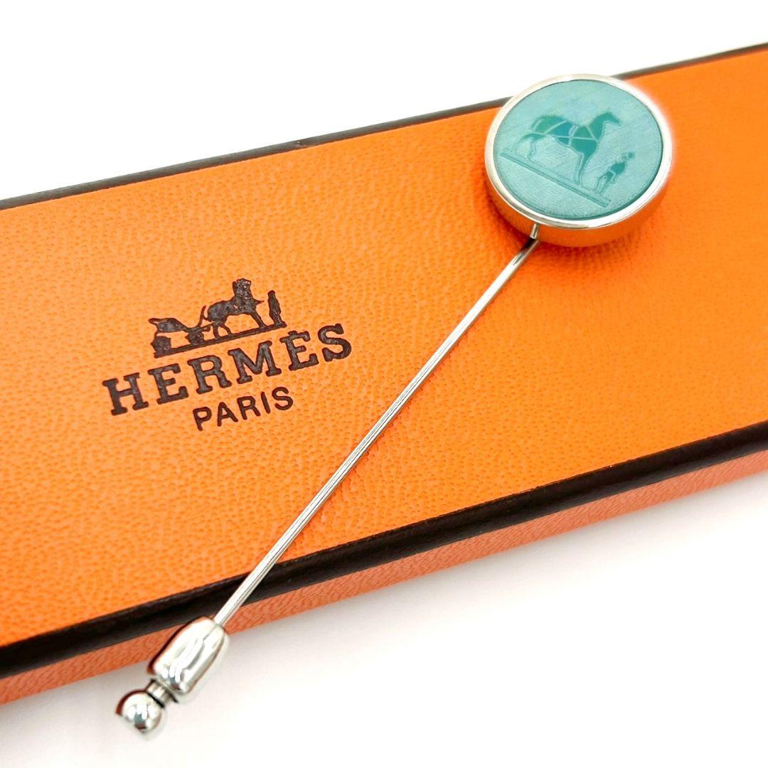 希少☆HERMES エルメス コロゾ ピンブローチ シルバー 馬 ラペルピン
