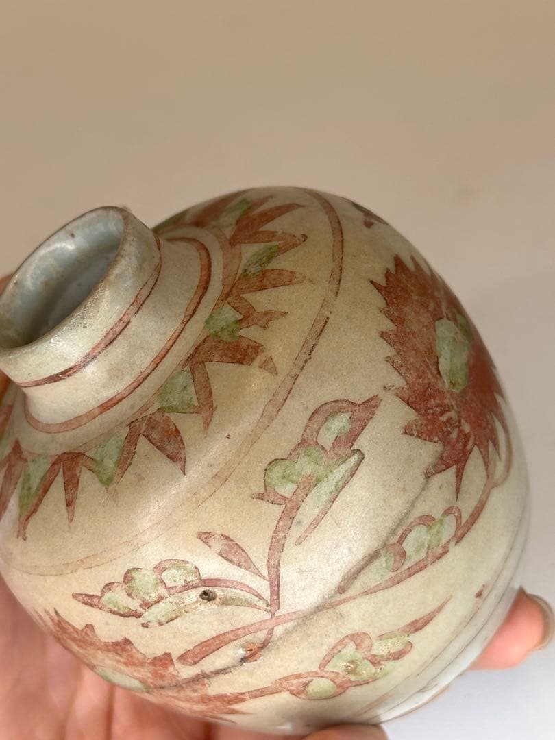 明時代 明洪武 釉裏紅 小壺茶入 中国古美術 古董品