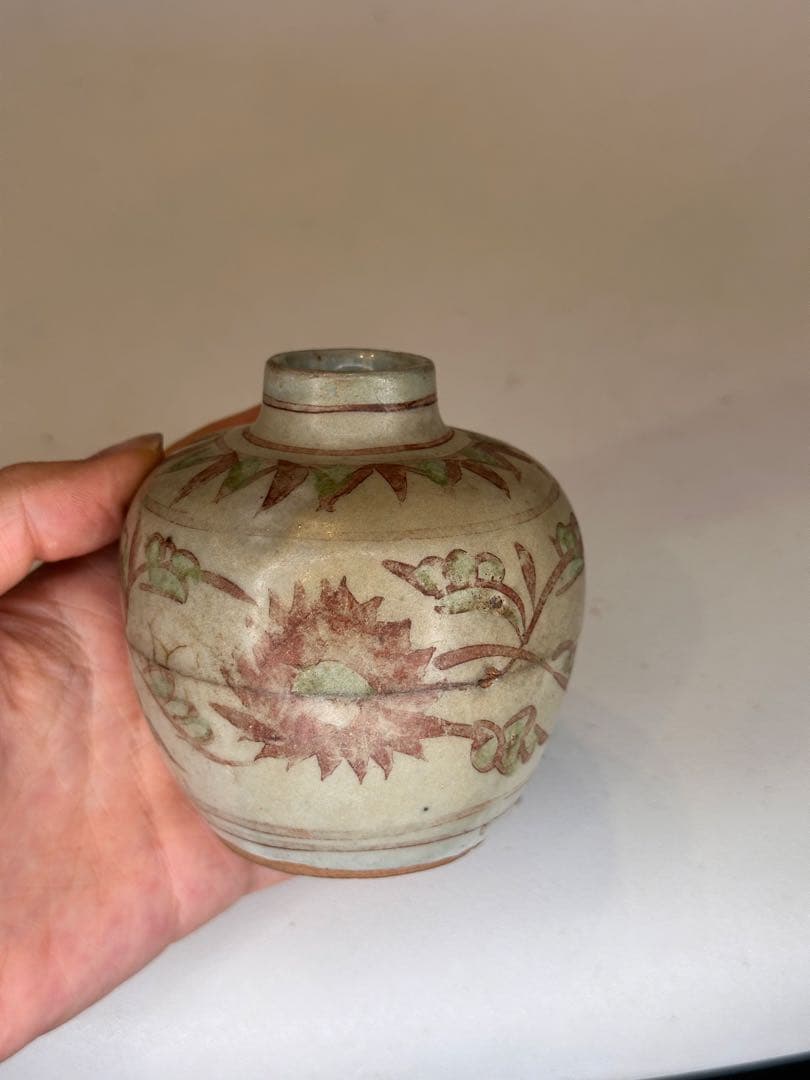 明時代 明洪武 釉裏紅 小壺茶入 中国古美術 古董品