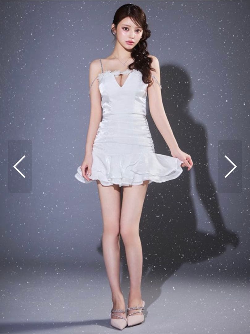 【即日発送】フラワーモチーフキャミセットアップミニドレス キャバドレス