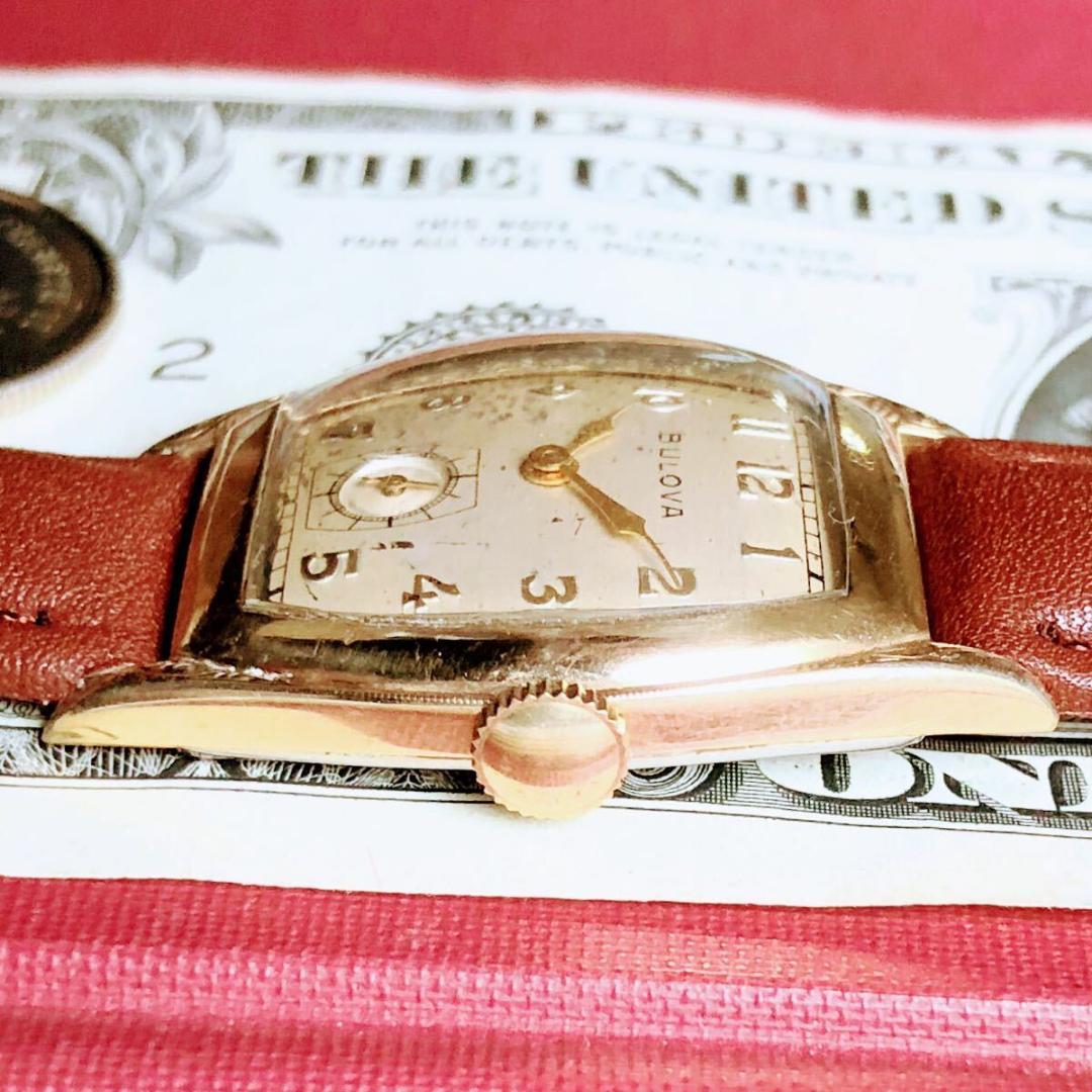 #3800【渋くてお洒落】メンズ 腕時計 ブローバ 動作品 アンティーク 手巻き