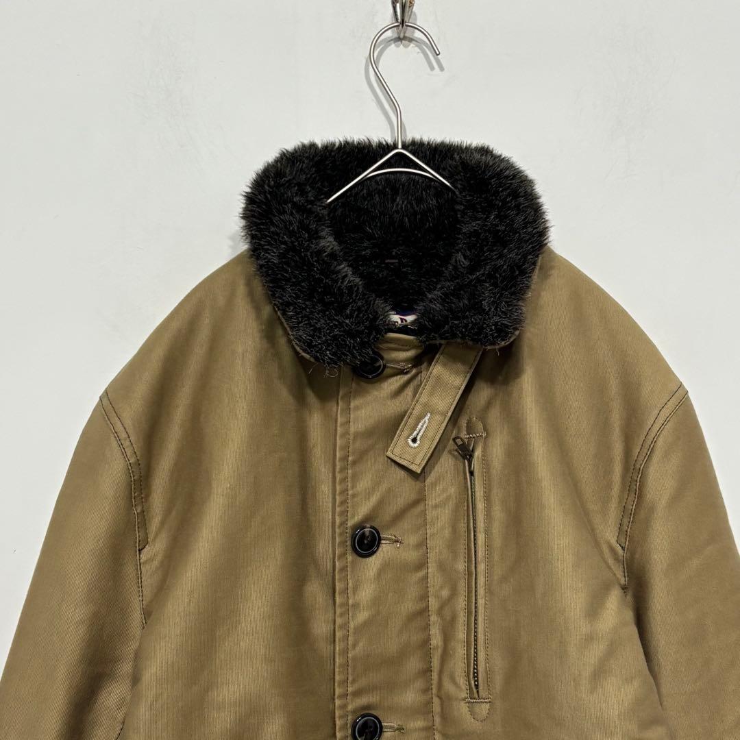 BLUE BLUE 美品 名作 N-1 ボア デッキジャケット ジャーマンクロス