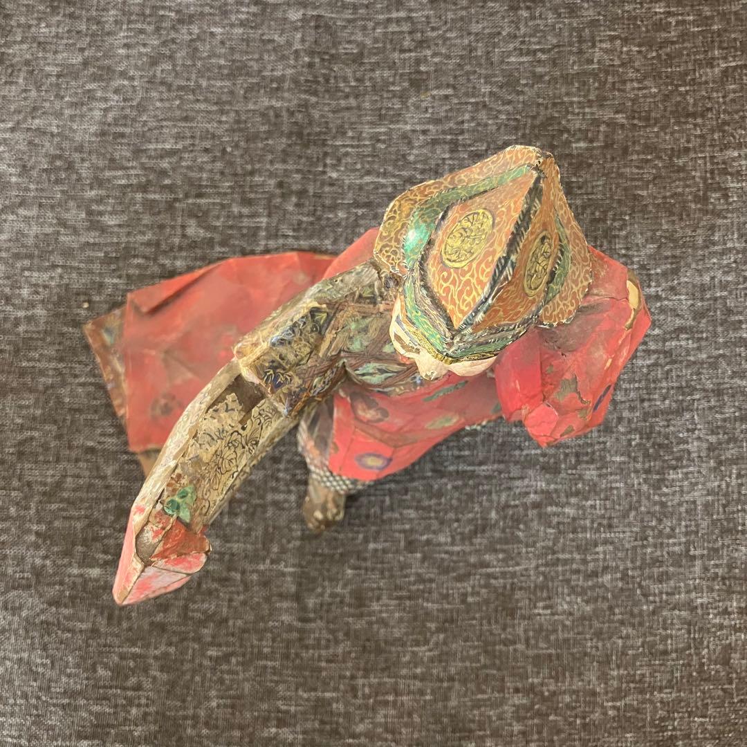 奈良一刀彫　名工竹林薫風作　舞楽人形　春日大社　骨董　古道具　奈良蔵出　森川杜園