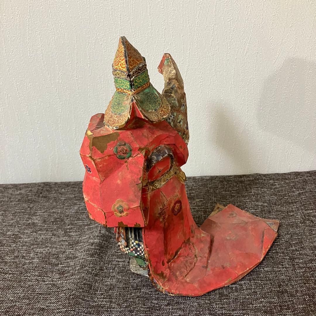 奈良一刀彫　名工竹林薫風作　舞楽人形　春日大社　骨董　古道具　奈良蔵出　森川杜園