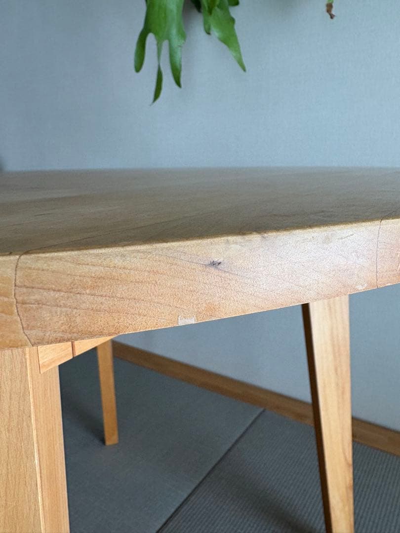 低め　モモナチュラル　アルダー材　VIVO 丸　ダイニングテーブル 90cm