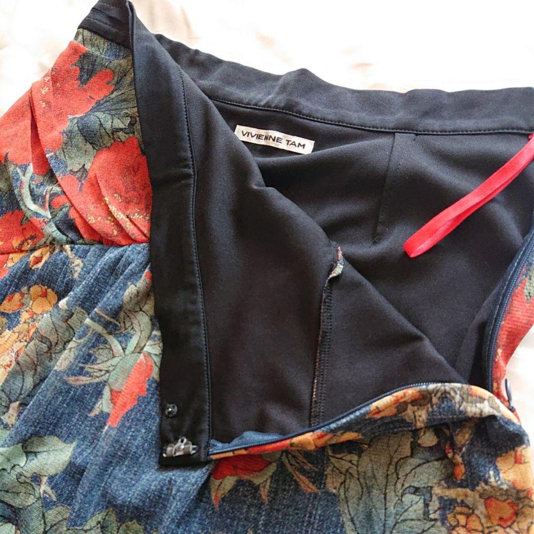 期間限定値下げ中❕ヴィヴィアンタム 花柄 膝丈 スカート パワーネット 花柄