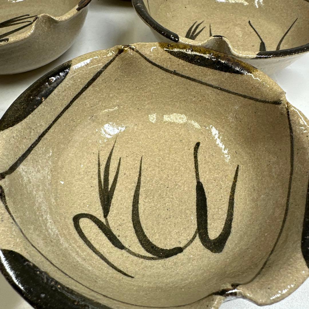 十三代　太郎右衛門窯　絵唐津向付5客　幅約12.8㎝　共箱　東さ7-0414③