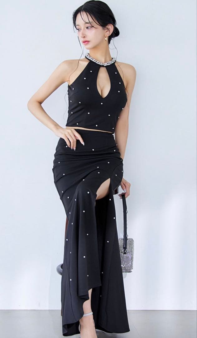 JEWELS アメスリビジュー ロングドレス ブラック Mサイズ 美品