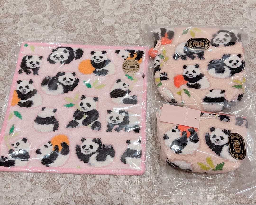 フェイラー　コロコロパンダ　ハンカチ　ポーチ　巾着　3点セット