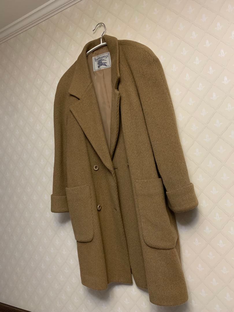 セール中美品　バーバリー　ウールコート　11号　キャメル　チェスター