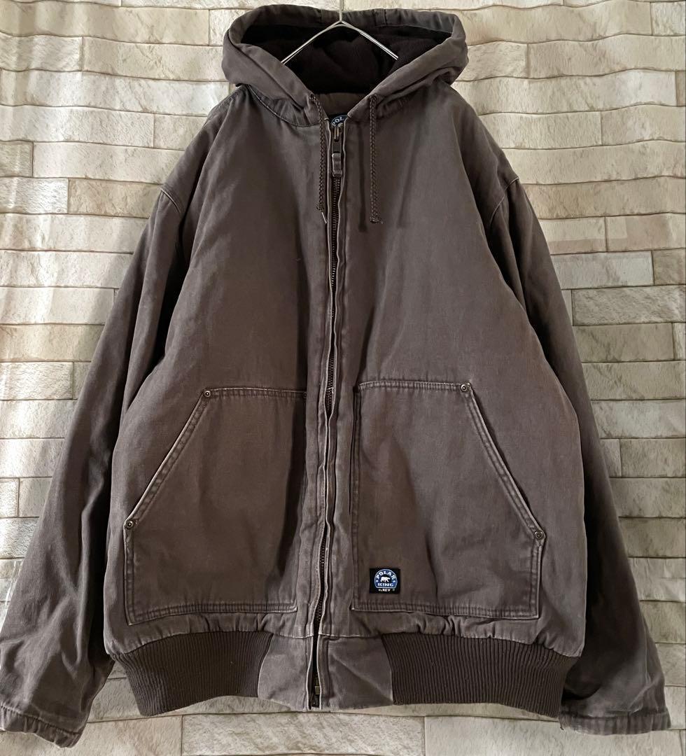 POLAR KING アクティブジャケット 刺繍ロゴ 裏地フリース XL