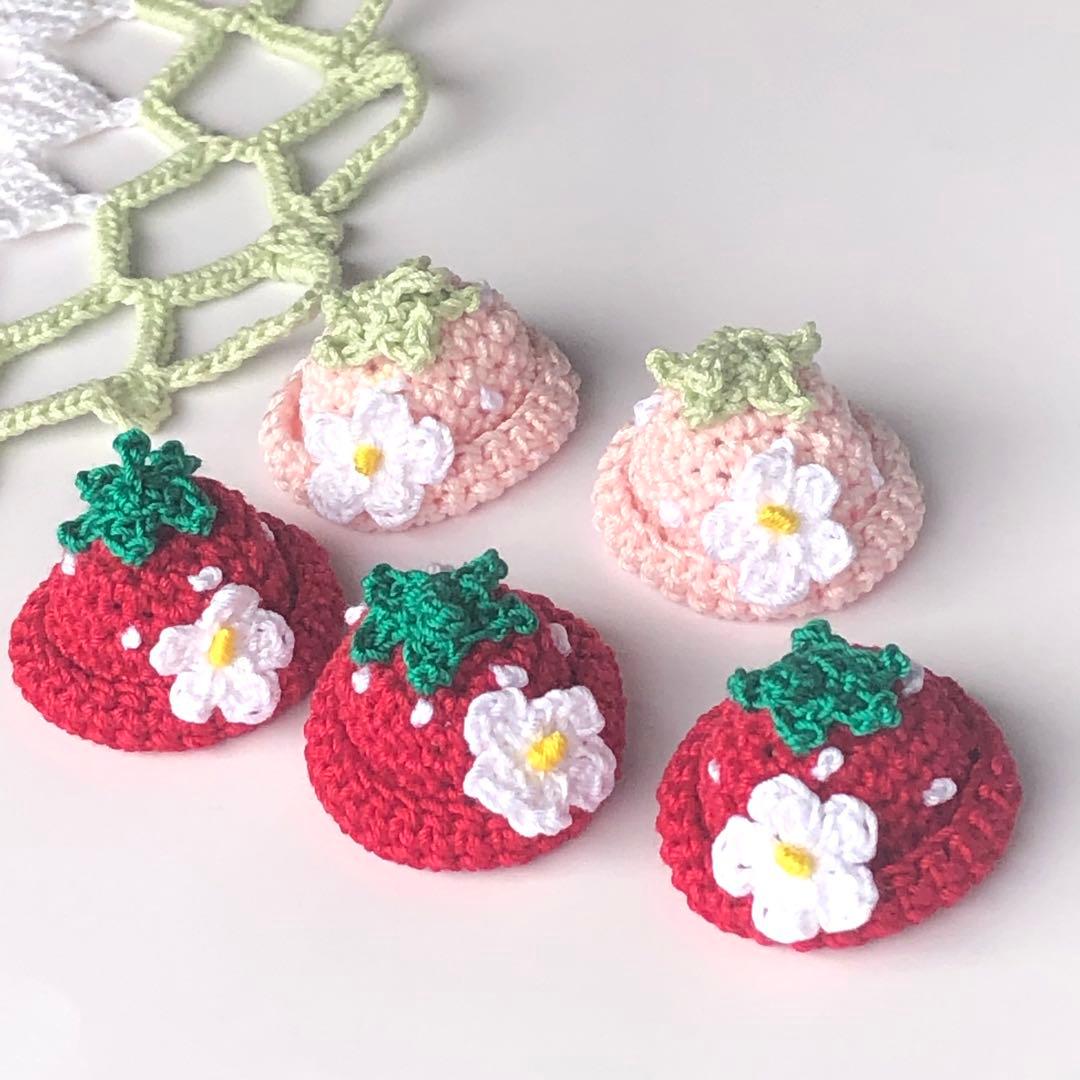 レイラのママ★ハンドメイドパーツ★かぎ針編み♪ミニ麦わら帽子