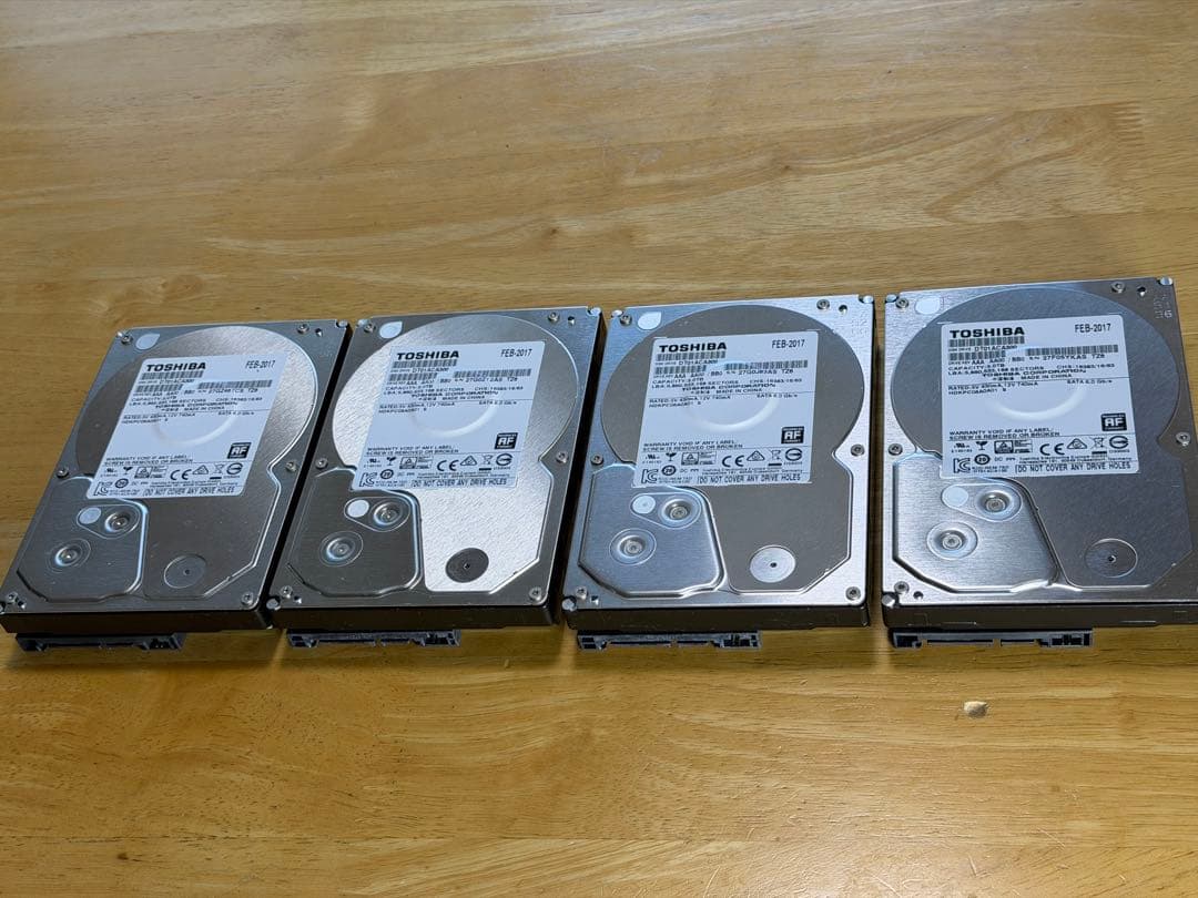 3TB 4セットTOSHIBA 内蔵HDD 7200回転SATA使用185hから