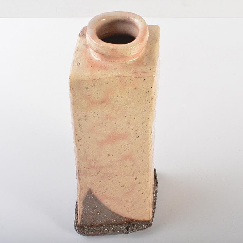 萩焼　十三代　田原陶兵衛作　菱花入　共布　共箱　V　R7158