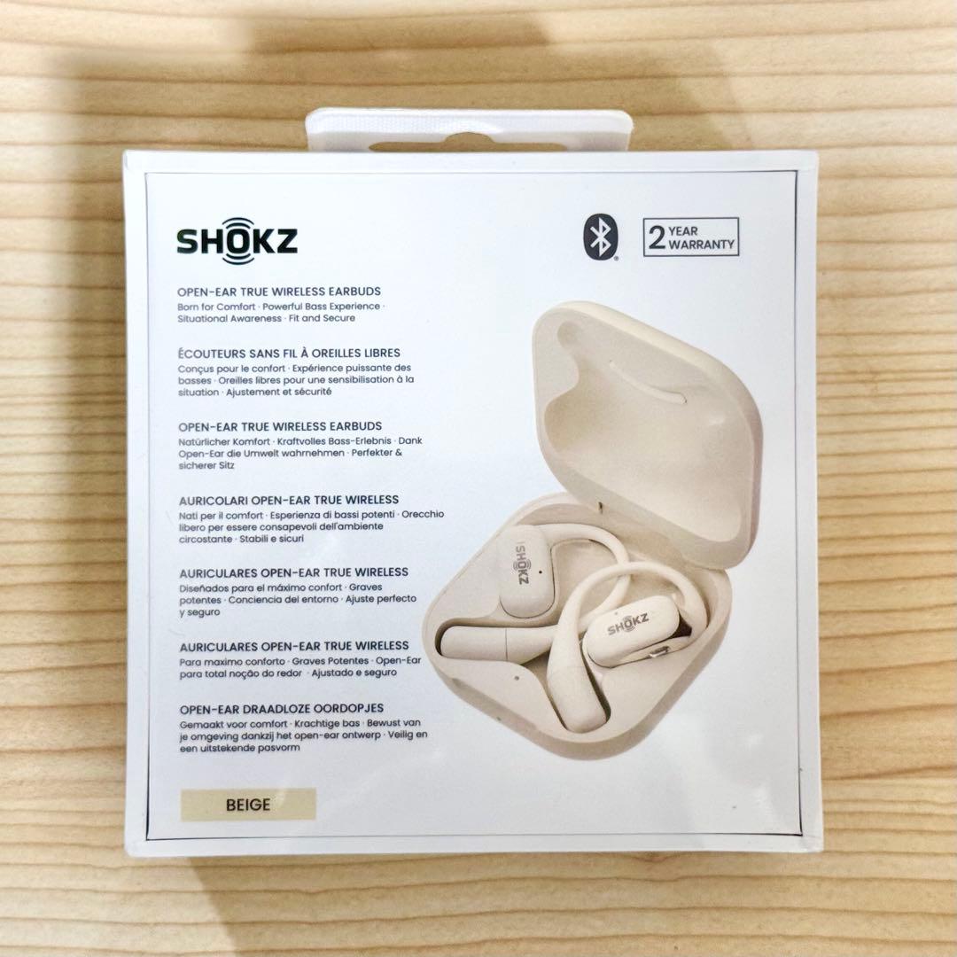 新品未開封 ショックス ワイヤレス イヤホン OpenFit ベージュ 即日発送