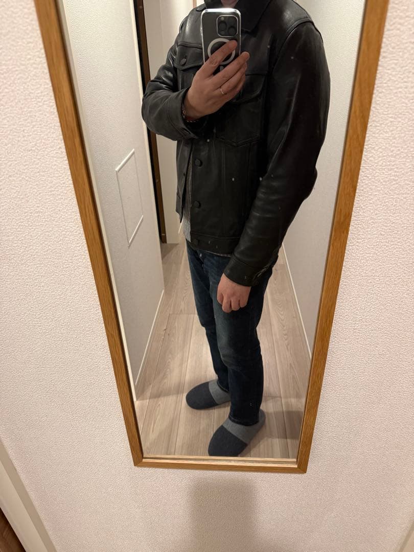 【K】  カルバンクライン レザージャケット 黒