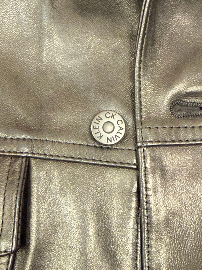 【K】  カルバンクライン レザージャケット 黒