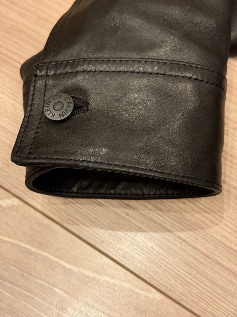 【K】  カルバンクライン レザージャケット 黒