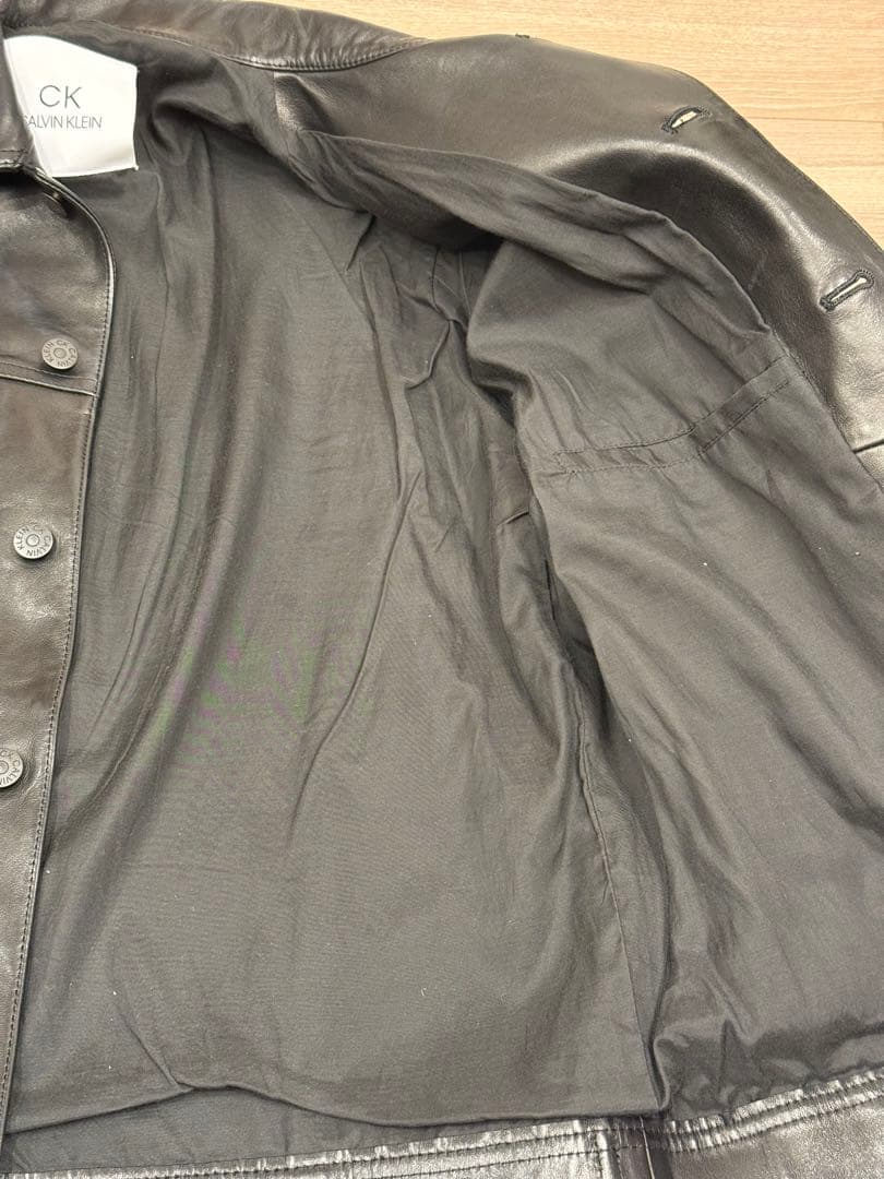 【K】  カルバンクライン レザージャケット 黒