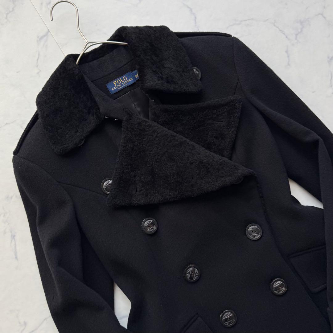 ポロラルフローレン カシミヤ混 ロングコート ナポレオンコート 2way ダブル