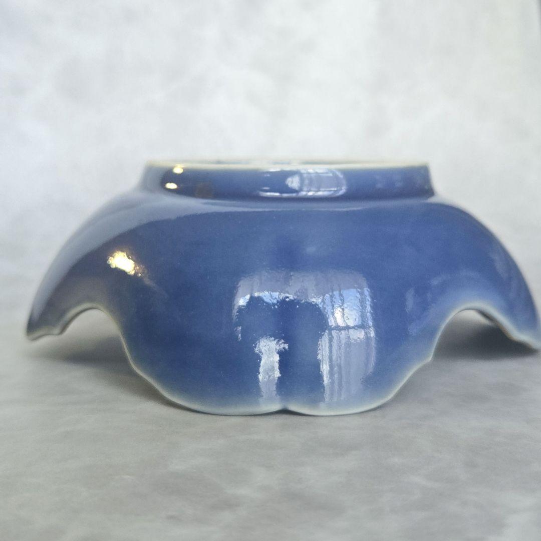 無傷　完品　古伊万里　瑠璃釉　変形皿　江戸　骨董　金直し　金継ぎ　アンティーク