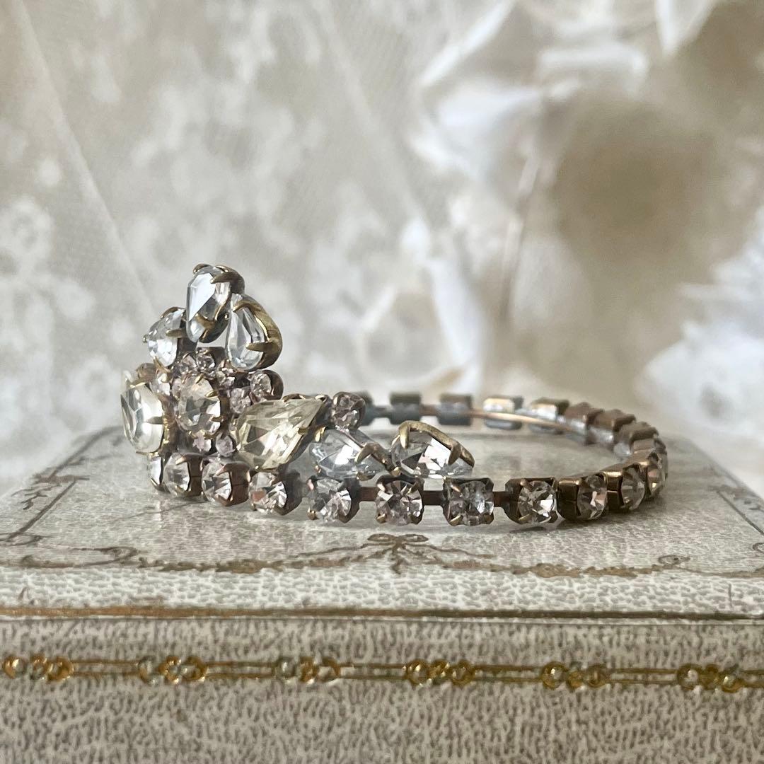 チェコガラスドールティアラA ラインストーン　フランスアンティークヴィンテージ