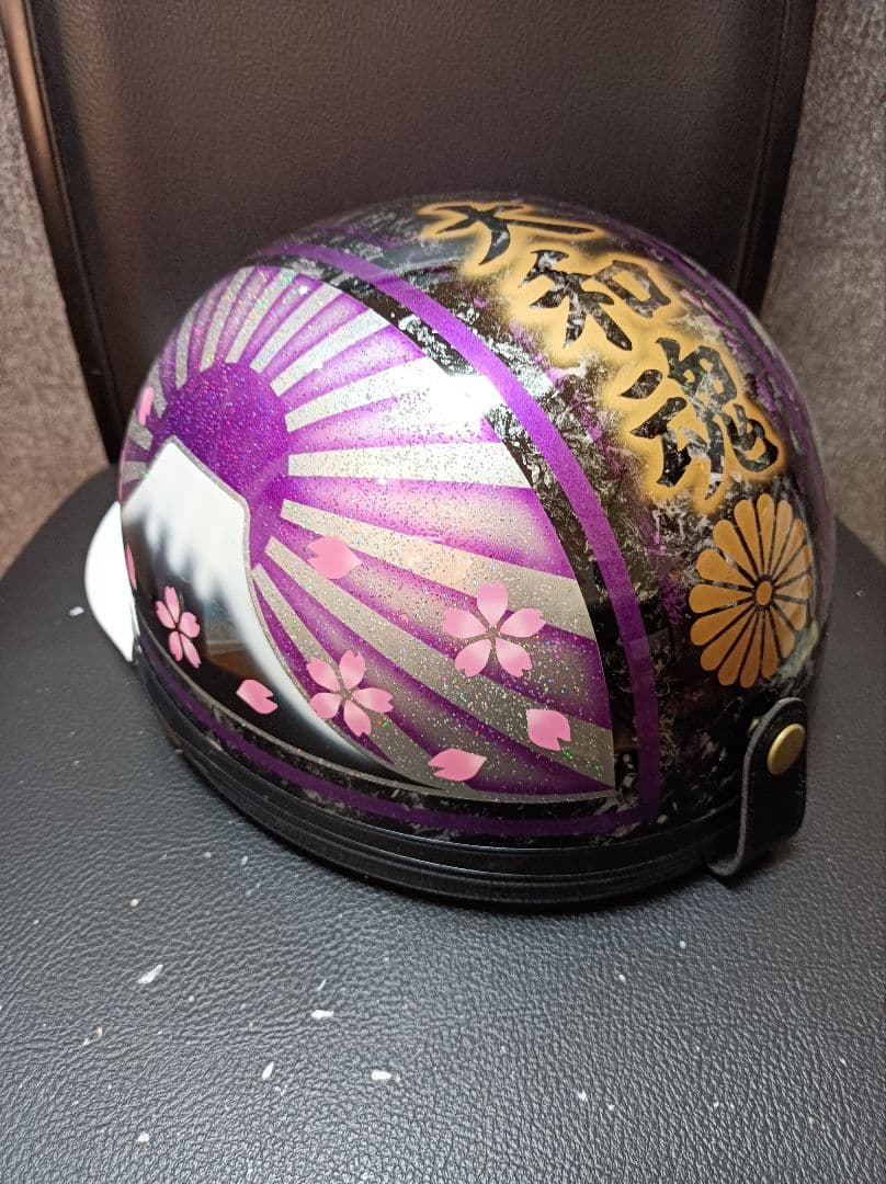 カスタムコルク半　Candyパープル　蝶塗装　七色ラメ　文字変更無料