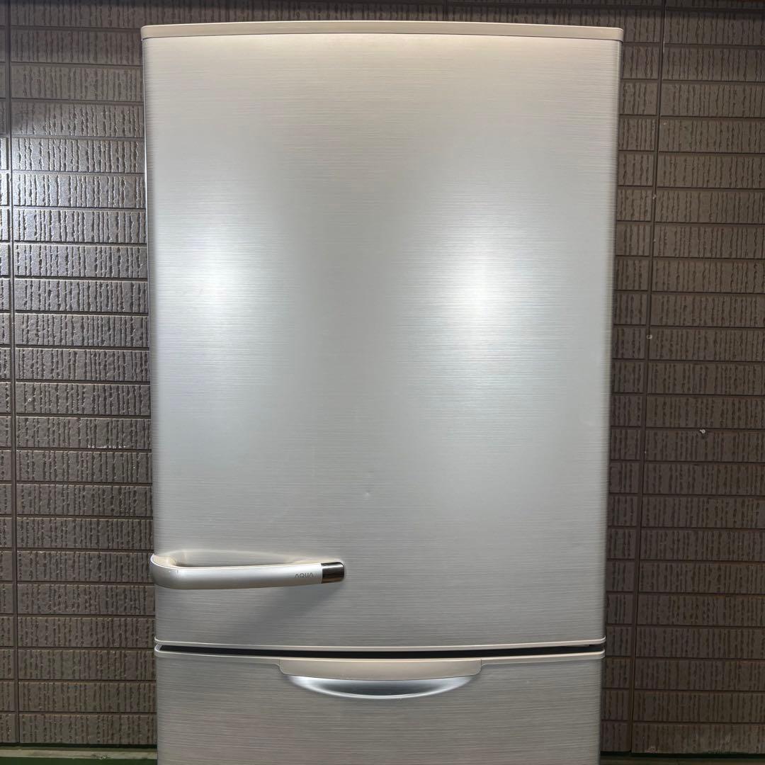 AQUA 355L 冷蔵庫 大容量 激安 シルバー【地域限定配送無料】