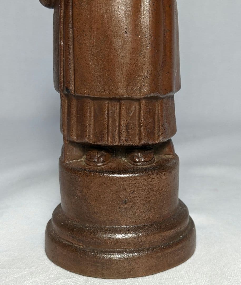 西村春湖 備前焼 奥村五百子像 春湖苑識箱 陶像 置物 オブジェ 名工 希少