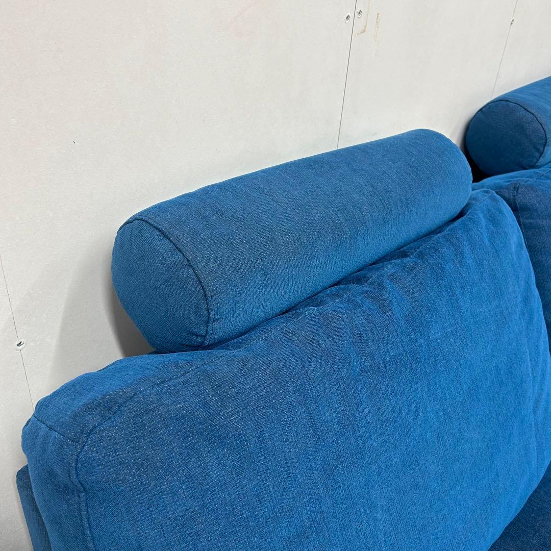 【ビー玉】ブロッコ　BLOCCO 3人掛け　カウチソファ　マリンブルー