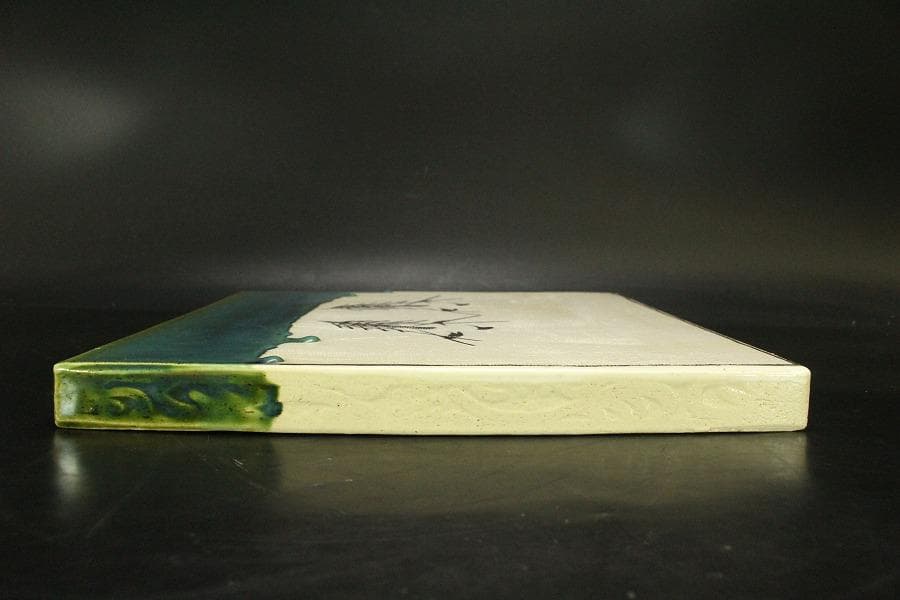 茶道具 織部 敷き瓦 瓶掛 敷き板 27.5cmx27.5cm(LC587)