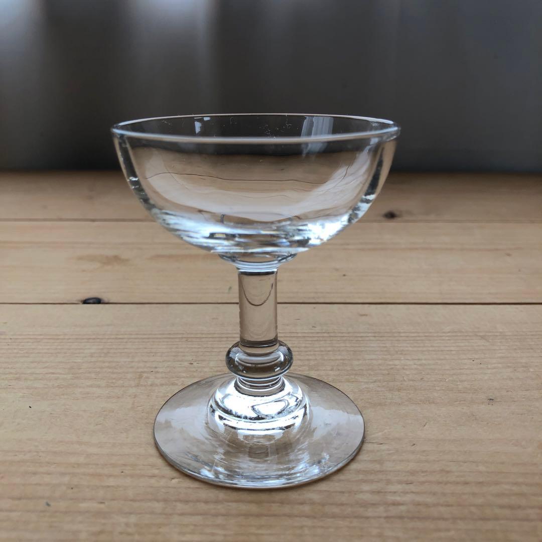 古いシャンパンクープ　２脚　食前酒・食後酒グラス　リキュールグラス　no.123