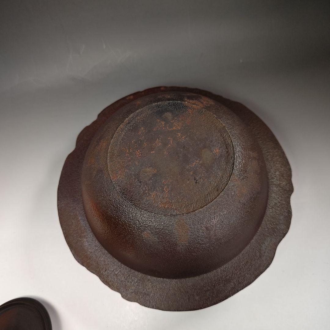 イ444 茶釜『釜師　佐藤清光作』『遠山霰　透木釜　共箱』鉄釜　茶道具