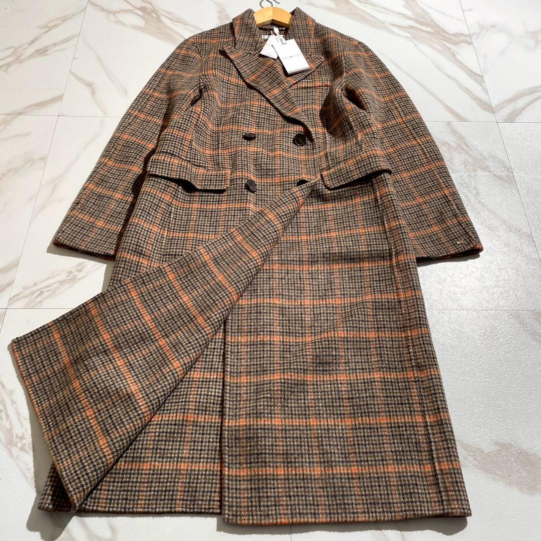 24aw　未使用　5万　トミーヒルフィガー　ウール　ダブル　チェックコート