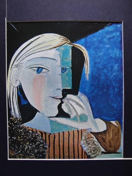 パブロ・ピカソ、碧緑色の乙女、希少限定画集画、状態良好、新品高級額装付