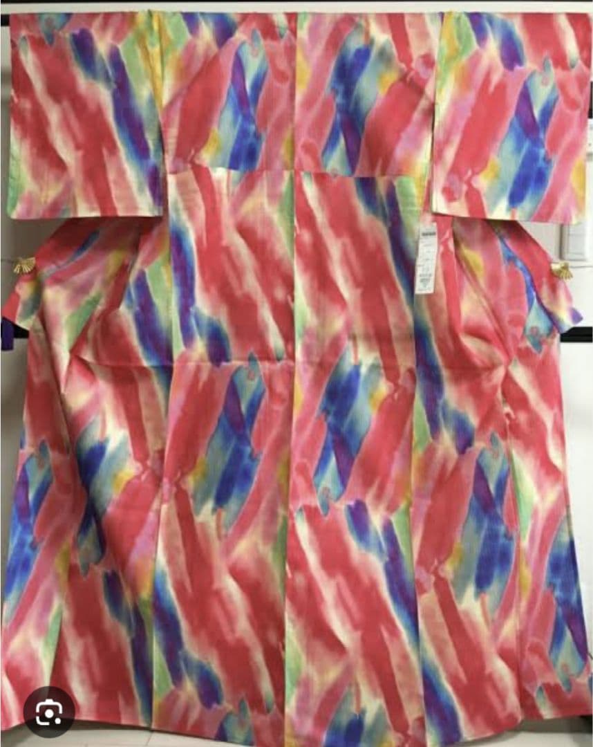 新品未使用　浴衣　カラフル　綿麻　ふくれ織の半幅帯　白とイエロー　2点セット