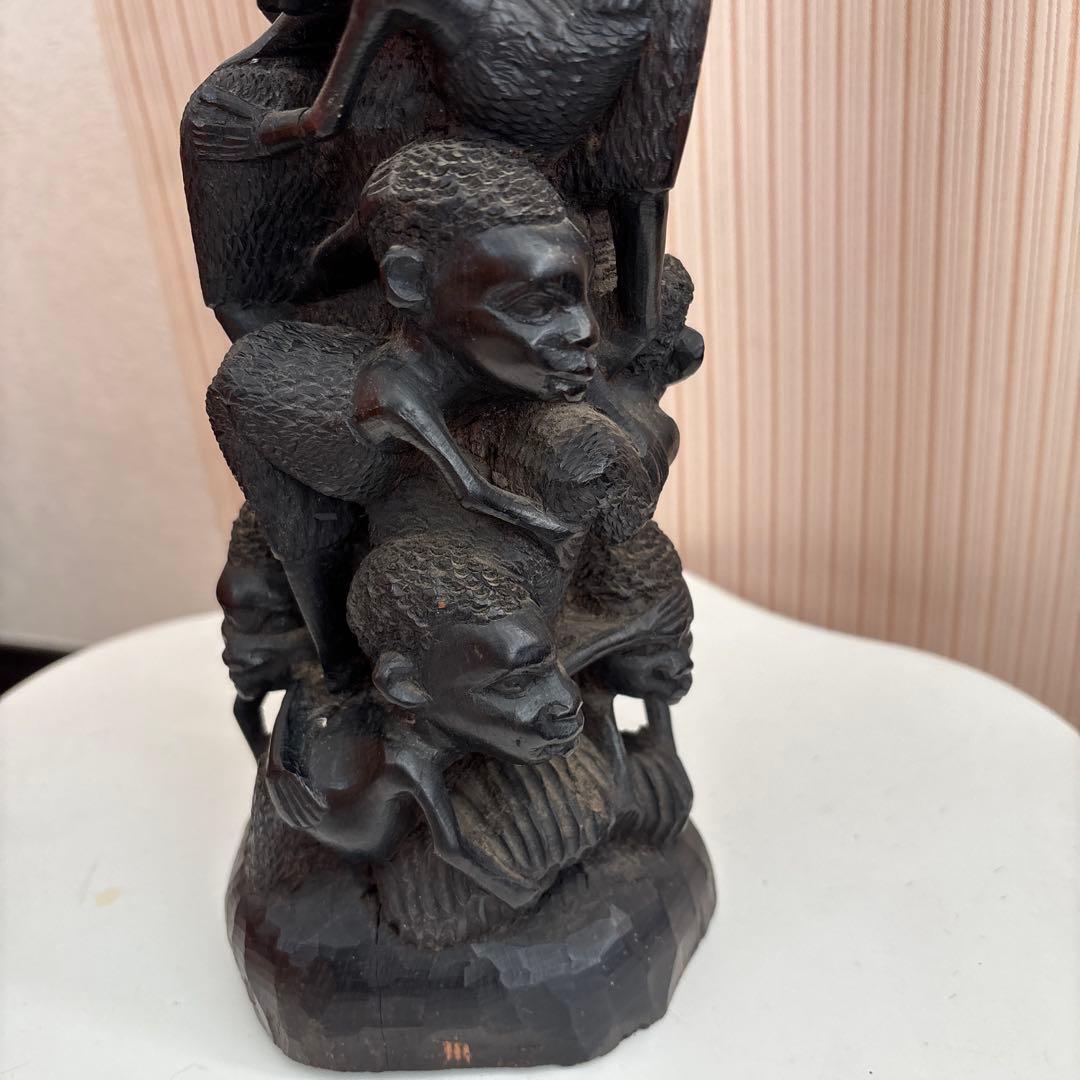 マコンデ彫刻　古美術　アフリカ　黒檀　木彫　民藝　民芸　彫刻