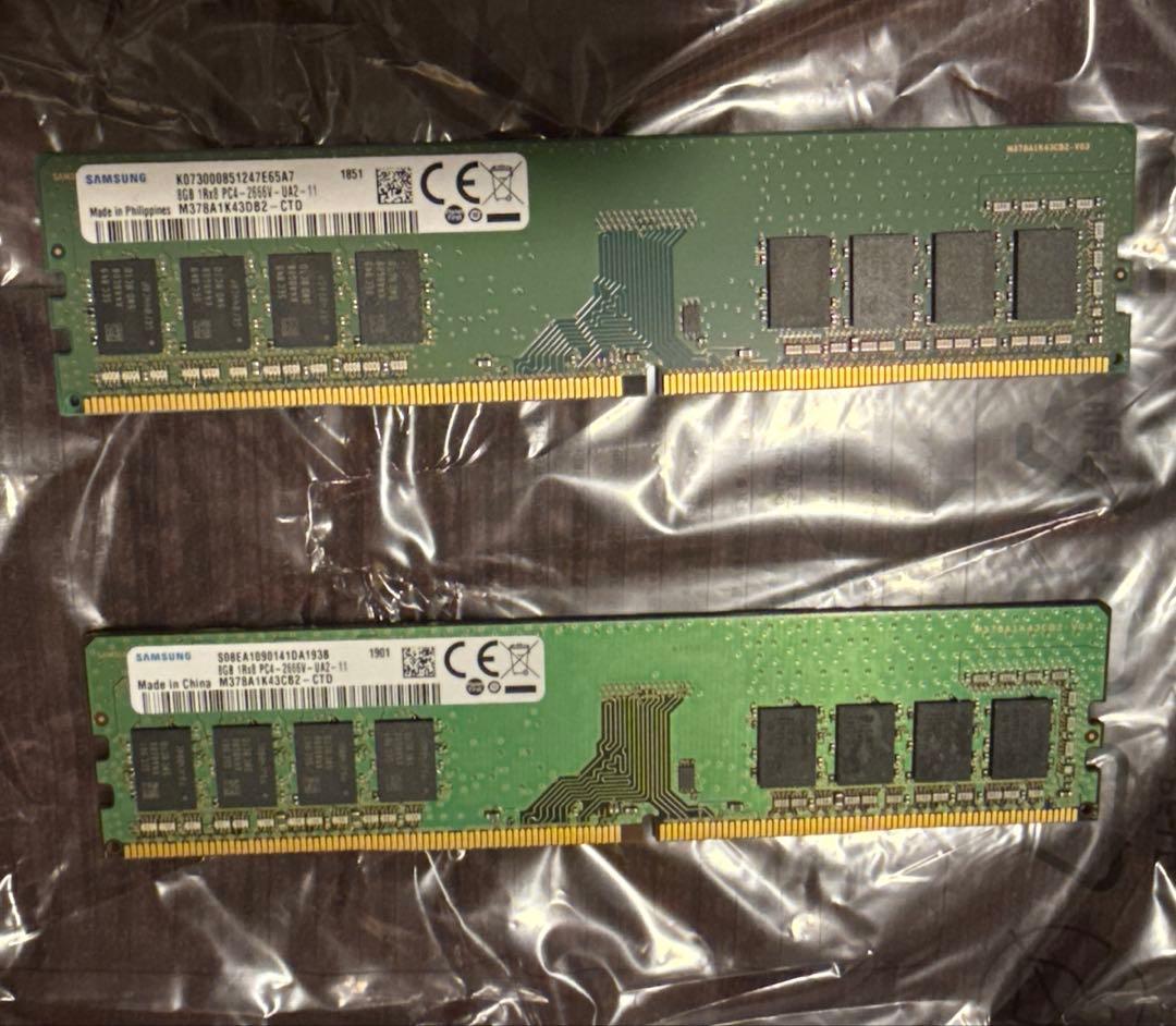 Samsung 8GB DDR4 メモリー M378A1K43CB2-CTD