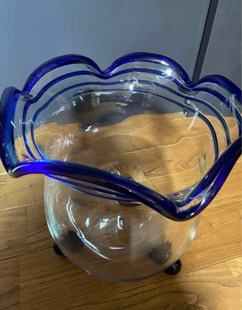 猫脚硝子　アンティーク　金魚鉢　レトロ ガラス製メダカ鉢・水槽