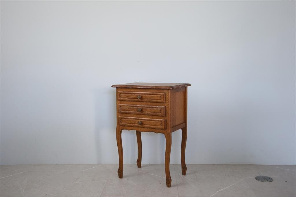 フランスアンティーク木製ベッドサイドキャビネット/ナイトテーブル90-143-1