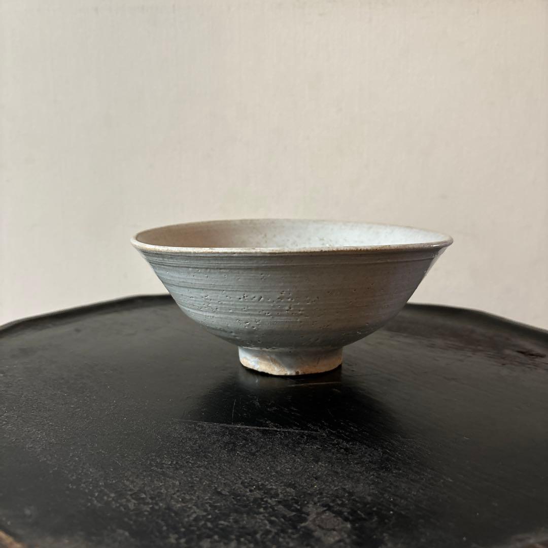 李朝　朝鮮王朝堅手鉢　白磁　茶碗　古民芸　韓国アンティーク　大茶碗　朝鮮古民具