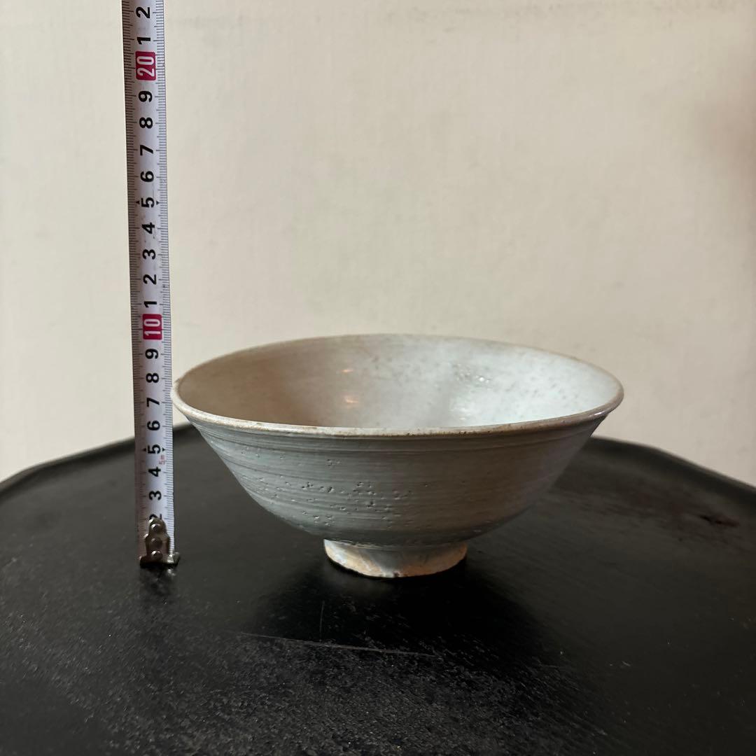 李朝　朝鮮王朝堅手鉢　白磁　茶碗　古民芸　韓国アンティーク　大茶碗　朝鮮古民具